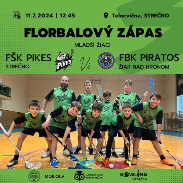 📣 Akcia, adrenalín a zábava v jednom! 
💥🏑Pripravte sa na poriadnu florbalovú akciu v Strečne! 💥🏑
📅 V nedeľu 11.2. o 12:45 privítajú naše šťuky ŠK Pikes Strečno na domácej palubovke našej telocvične mladších žiakov z tímu FBK Žiar nad Hronom Pirátos. 
🔝 Pozývame všetkých fanúšikov florbalu! Príďte podporiť tieto mládežnícke tímy a zažite pravú florbalovú atmosféru. Sledovať zápas môžete z pohodlia balkóna Bowling Strečno.
🟢⚫️Tešíme sa na vás!🟢⚫️
🥅 ŠK Pikes Strečno - FBK Žiar nad Hronom Pirátos
📅 11.2.2024 nedeľa
⏰12:45
🏟 Telocvična Strečno, fandiť môžete z balkóna Bowling Strečno
Základná škola SNP Strečno Mobiola SK Bistro Špica'k
#florbal #pikesstrecno #stukyzostrecna #zapas #zapas #sport #stukydotoho #strecno